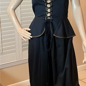 Vintage Yves Laurent 1970’s black corset topSize 38 ankle length pants size 36.